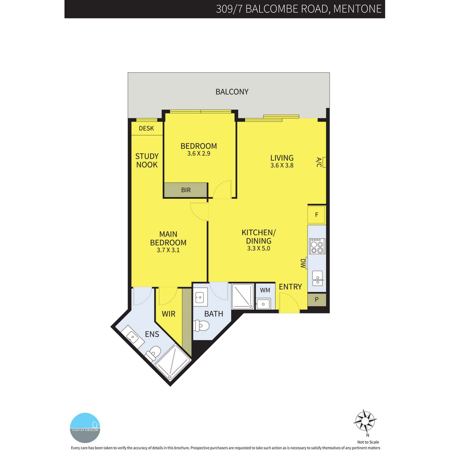 Floorplan of Homely apartment listing, 309/7 Balcombe Road, Mentone VIC 3194