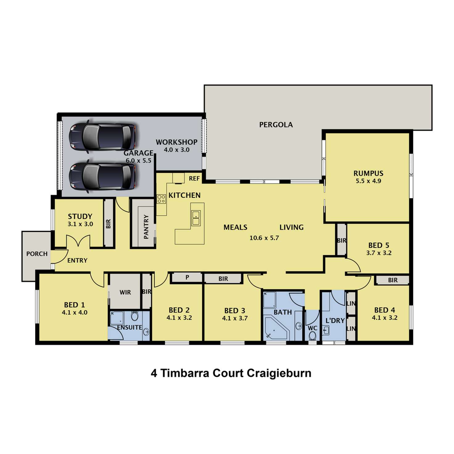 Floorplan of Homely house listing, 4 Timbarra Court, Craigieburn VIC 3064