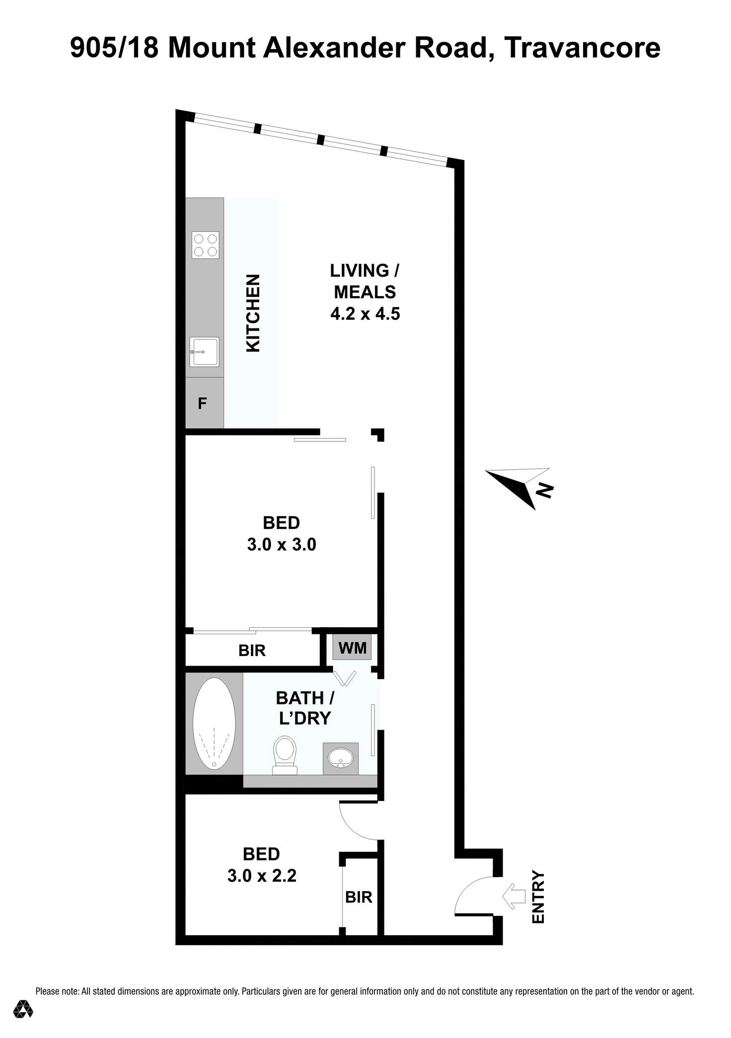 Floorplan of Homely apartment listing, 905/18 Mount Alexander Road, Travancore VIC 3032