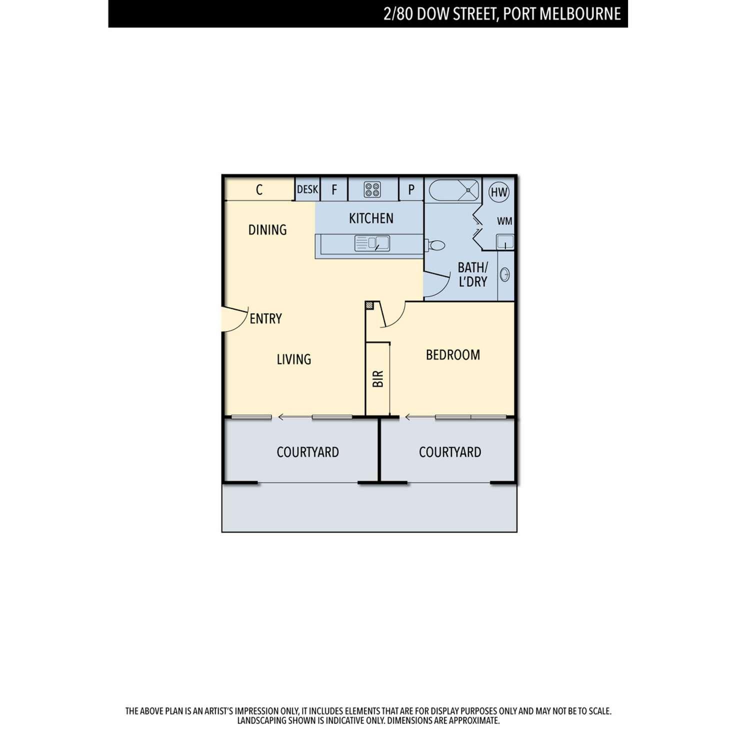 Floorplan of Homely apartment listing, 2/80 Dow Street, Port Melbourne VIC 3207