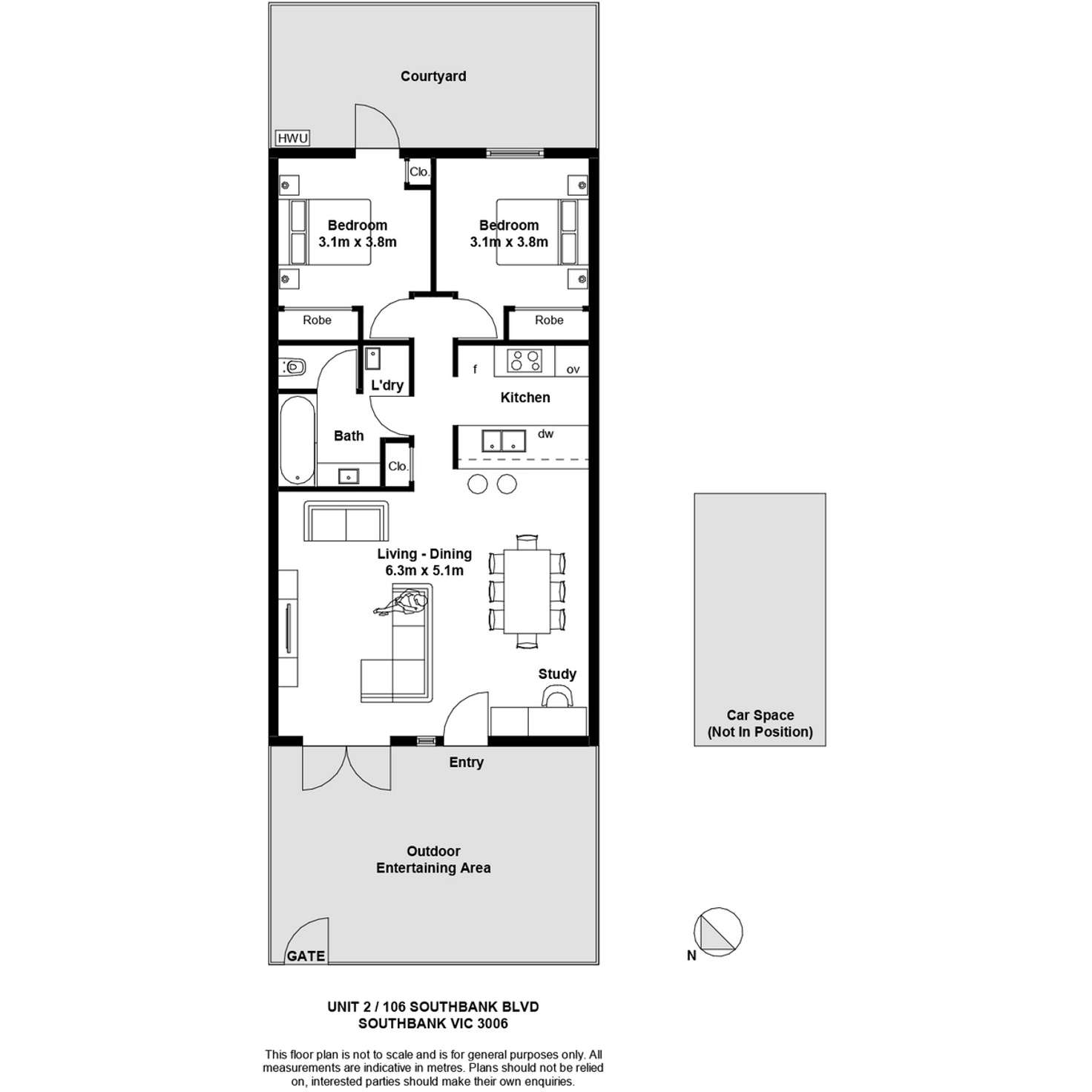 Floorplan of Homely apartment listing, 2/106 Southbank Boulevard, Southbank VIC 3006