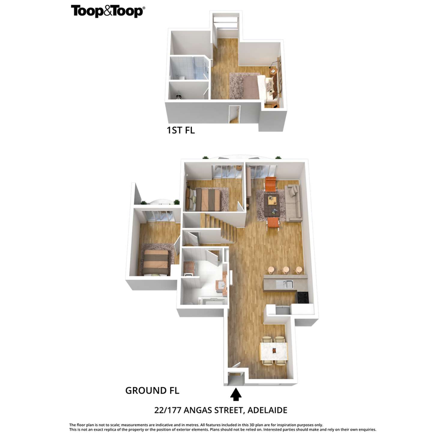 Floorplan of Homely townhouse listing, 22/177 Angas Street, Adelaide SA 5000