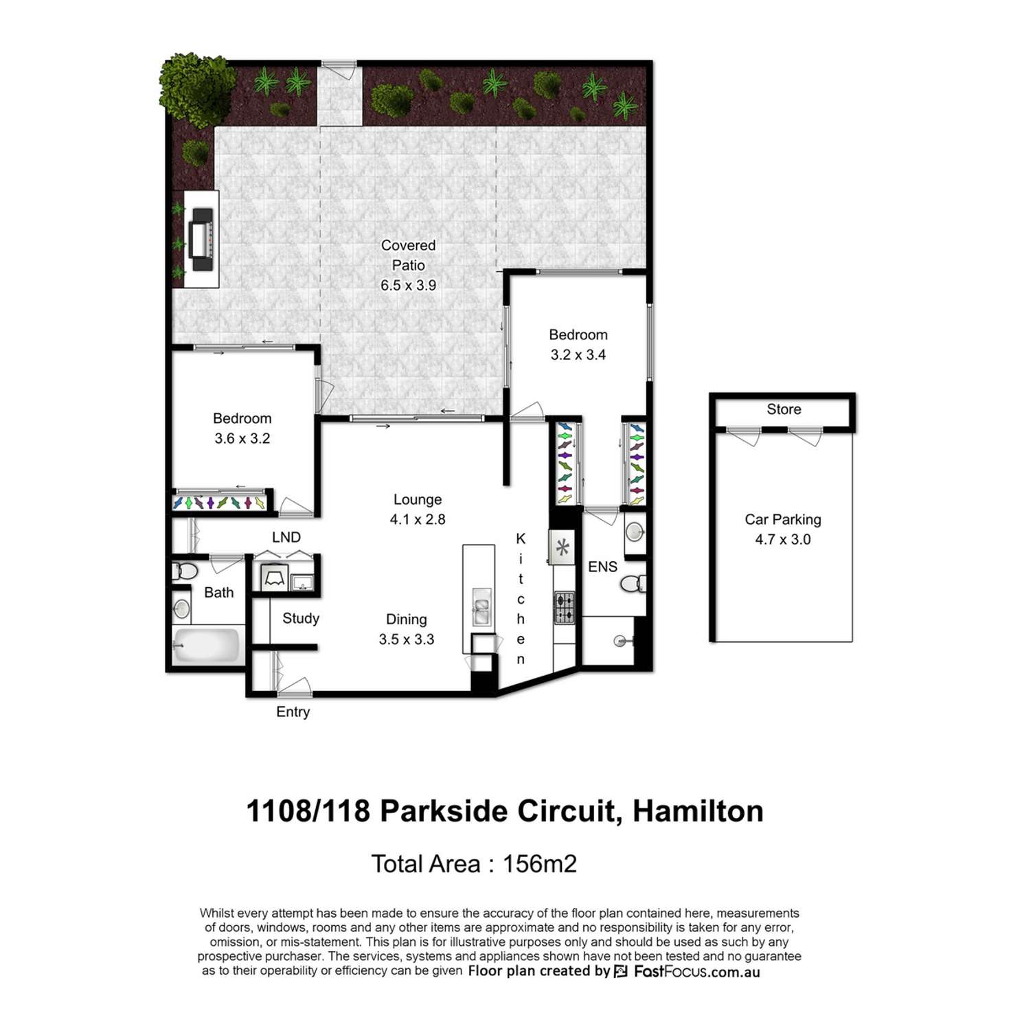 Floorplan of Homely apartment listing, 1108/118 Parkside Circuit, Hamilton QLD 4007