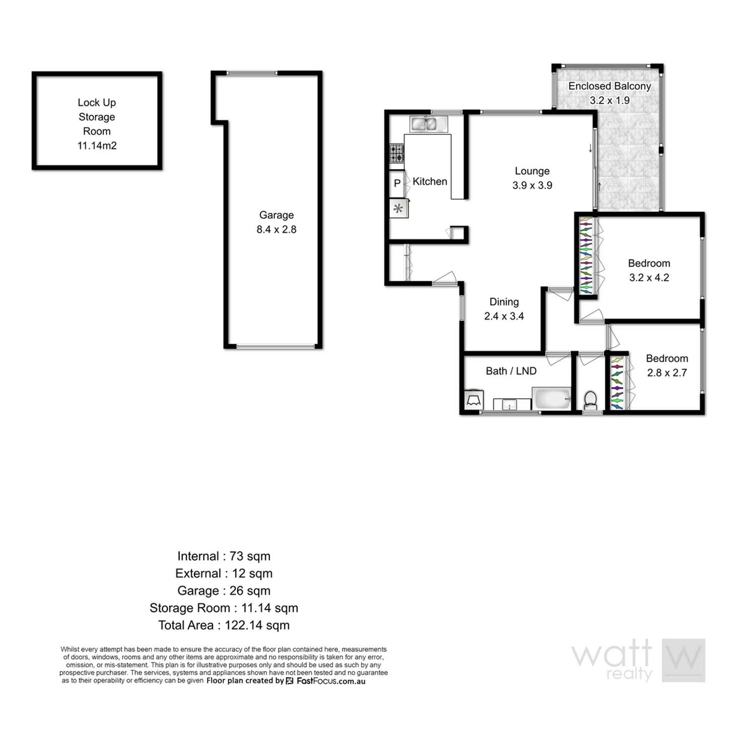 Floorplan of Homely unit listing, 1/61 Bellevue Terrace, Clayfield QLD 4011