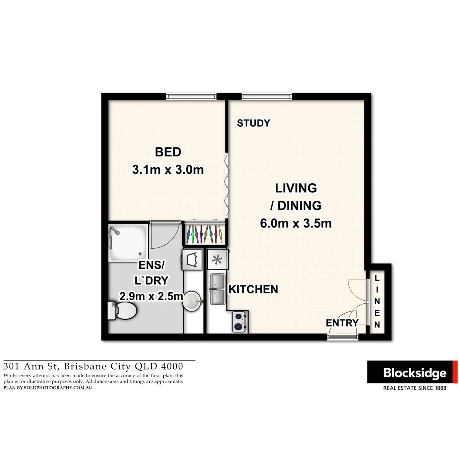 Floorplan of Homely apartment listing, 403/301 Ann Street, Brisbane City QLD 4000