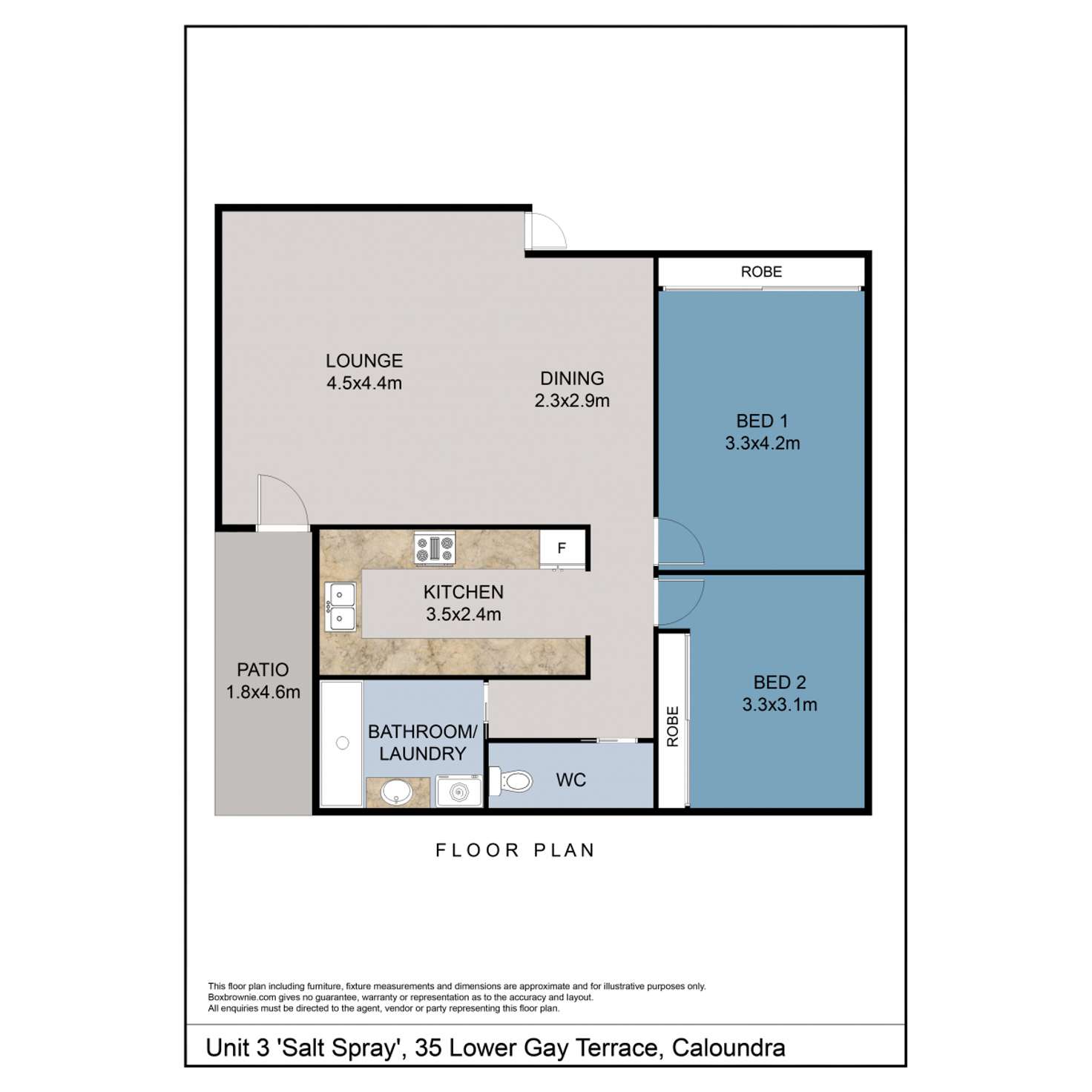 Floorplan of Homely unit listing, 3/35 Lower Gay Terrace, Caloundra QLD 4551