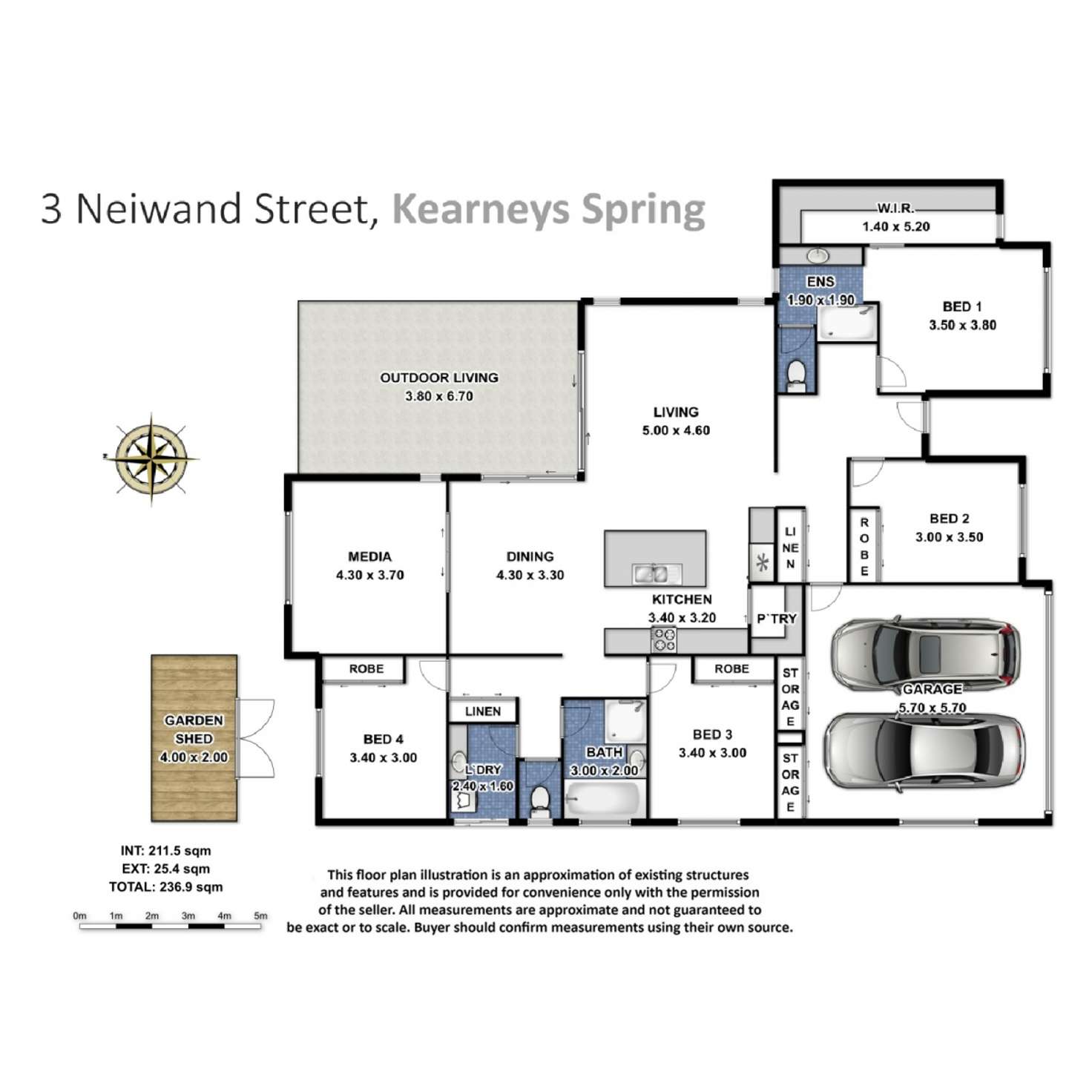 Floorplan of Homely house listing, 3 Neiwand Street, Kearneys Spring QLD 4350