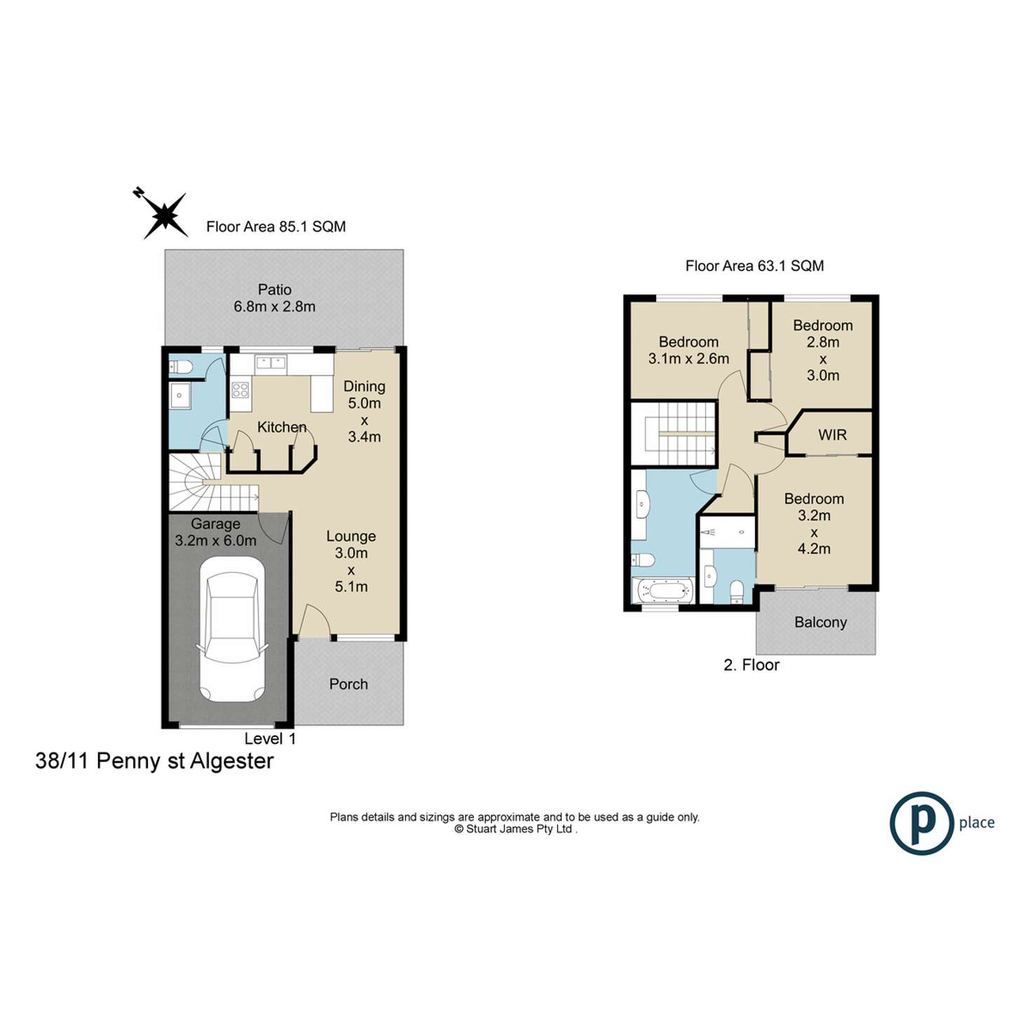 Floorplan of Homely townhouse listing, 38/11 Penny Street, Algester QLD 4115
