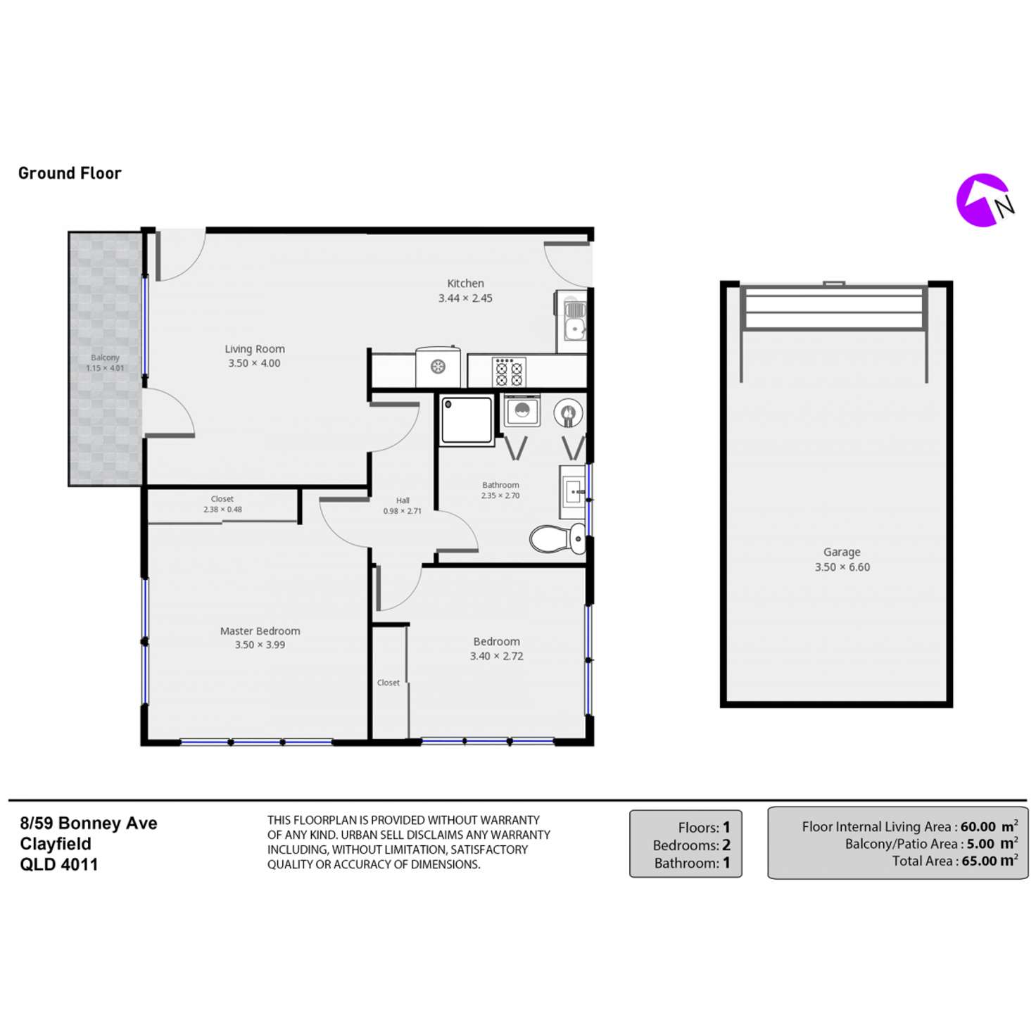 Floorplan of Homely apartment listing, 8/59 Bonney Avenue, Clayfield QLD 4011