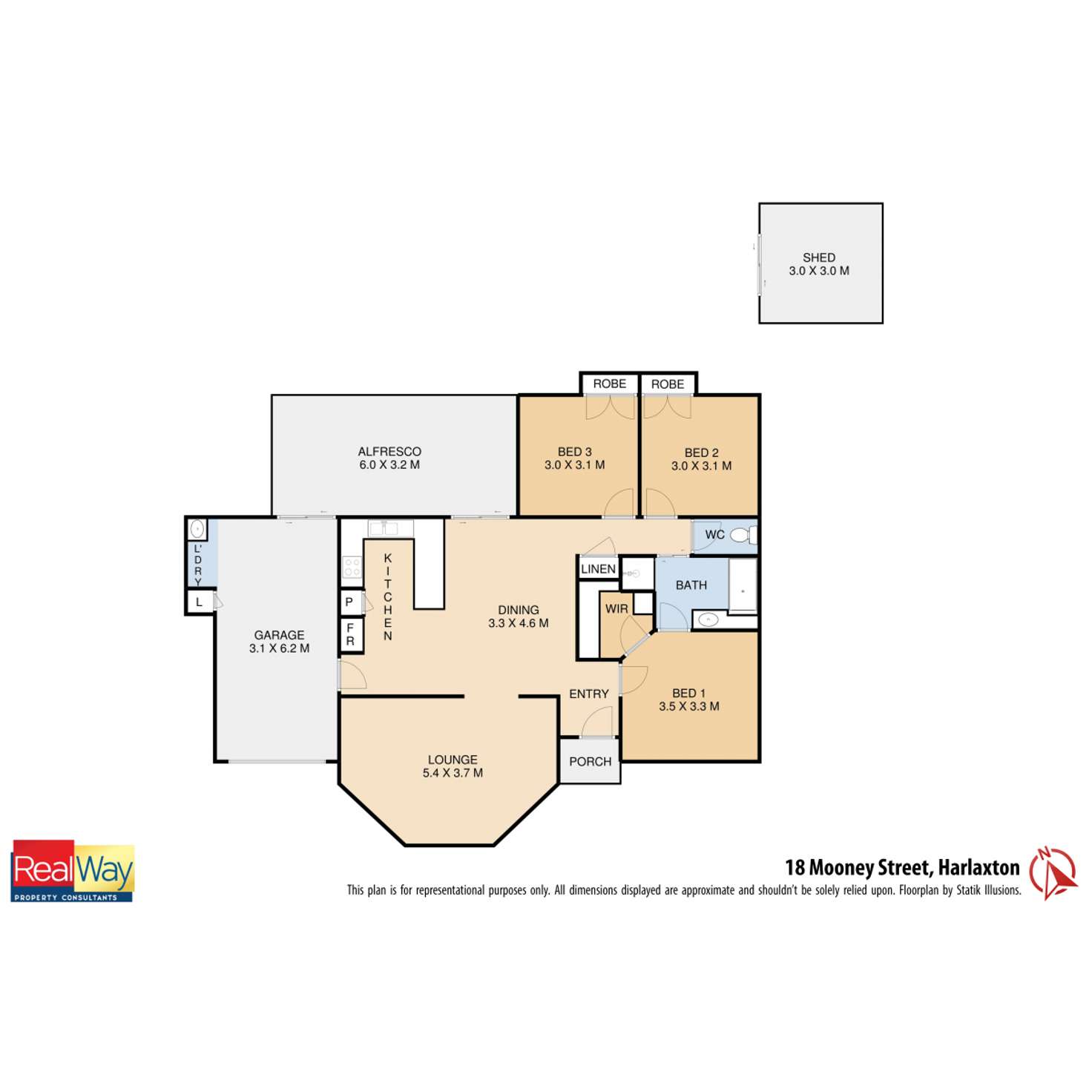 Floorplan of Homely house listing, 18 Mooney Street, Harlaxton QLD 4350