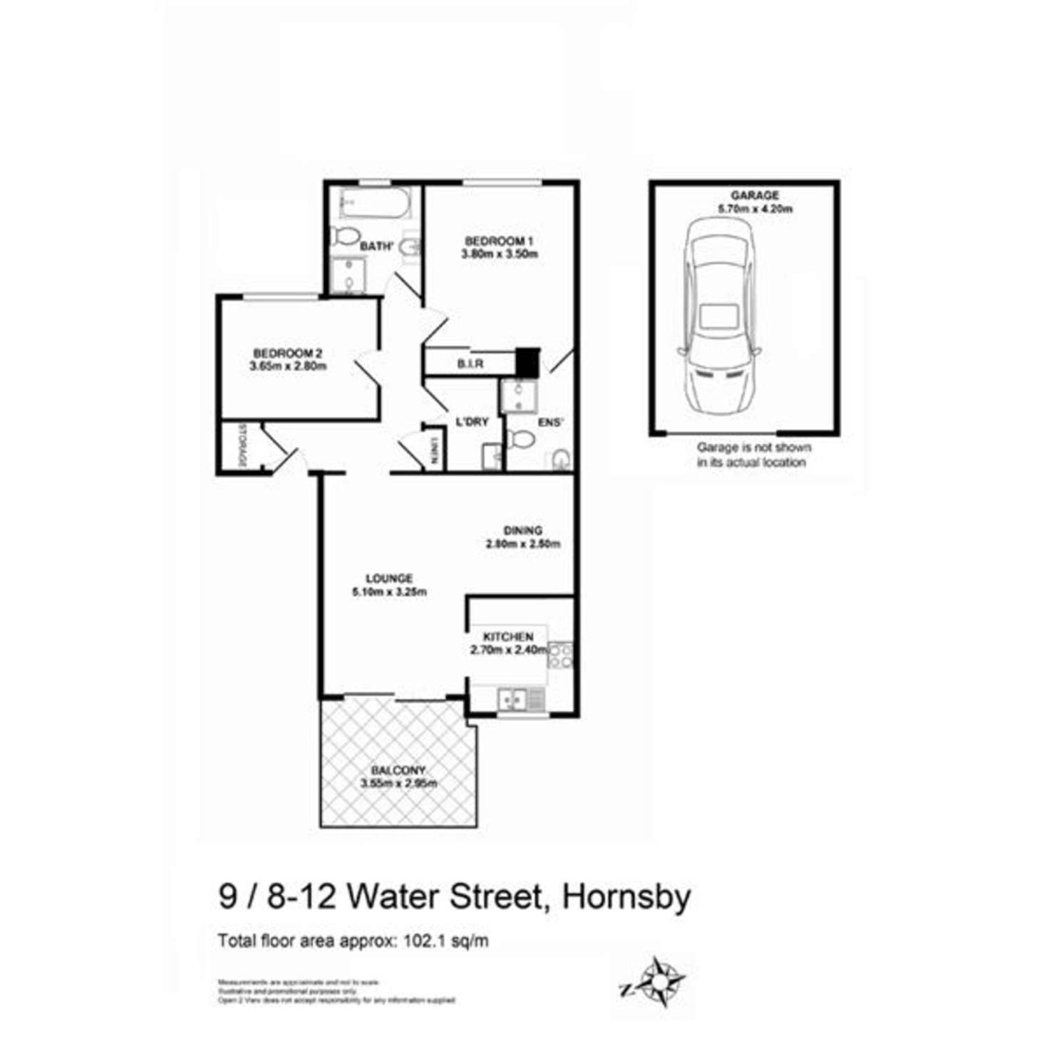 Floorplan of Homely unit listing, 9/8-12 Water Street, Hornsby NSW 2077