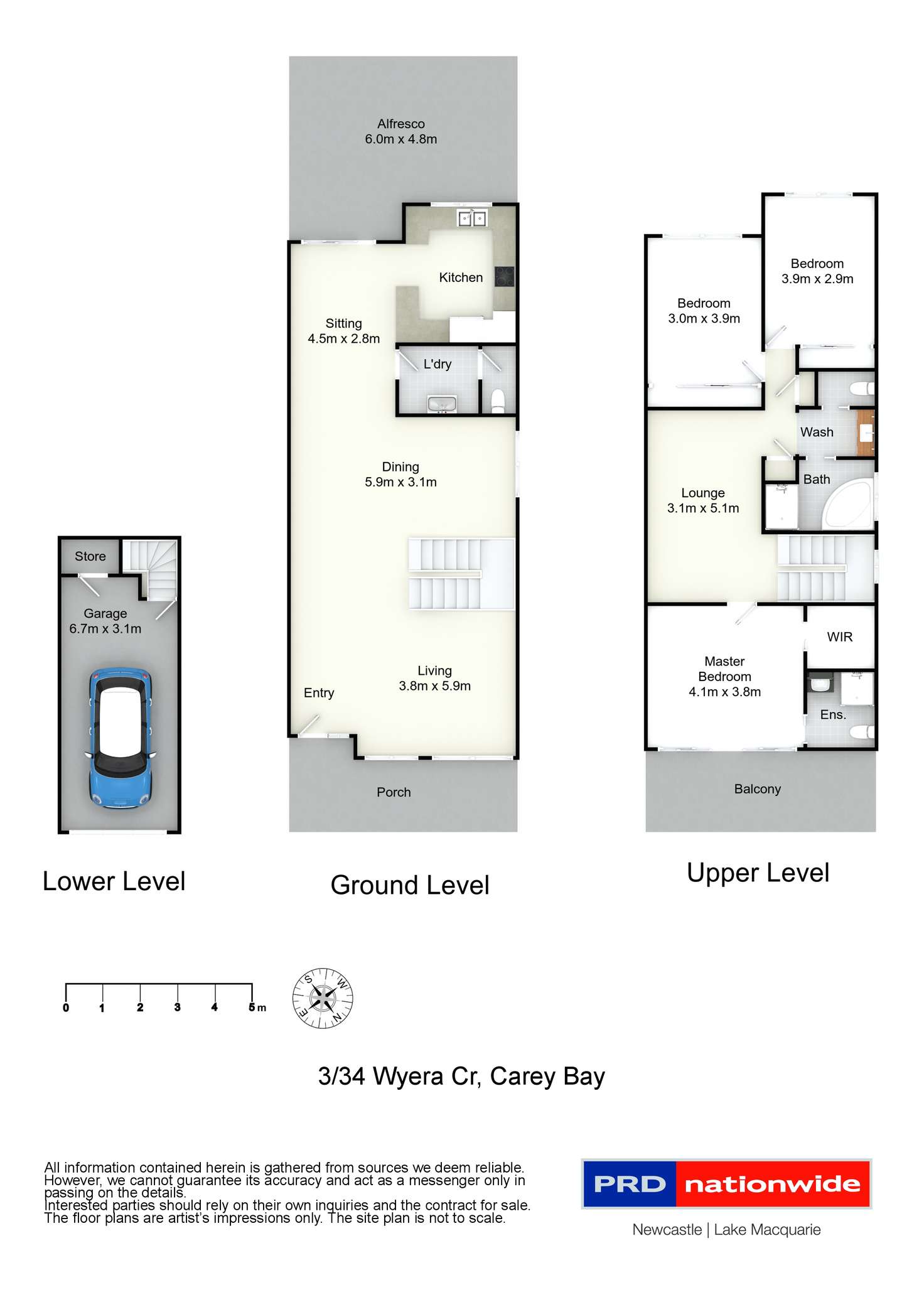 Floorplan of Homely townhouse listing, 3/34 Wyera Crescent, Carey Bay NSW 2283