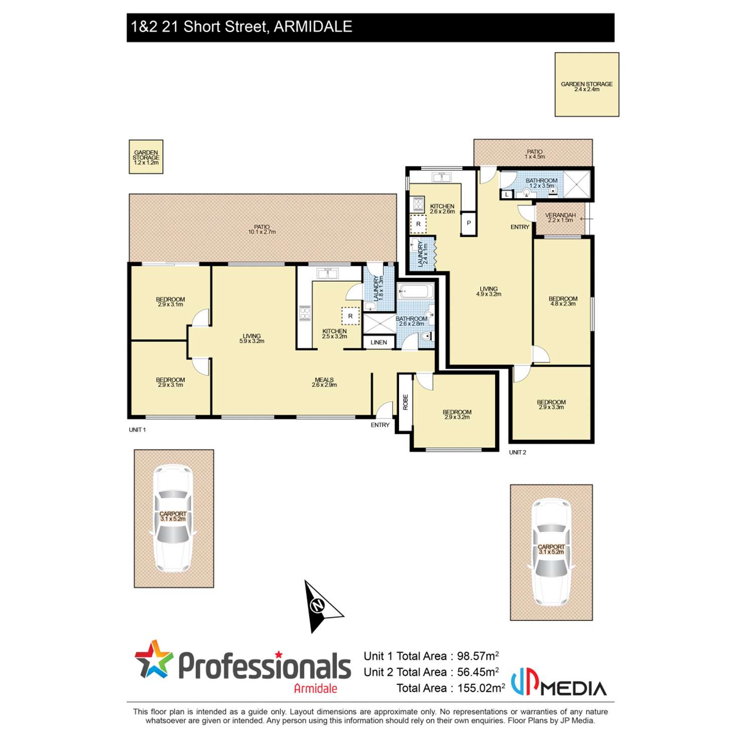 Floorplan of Homely unit listing, 1&2/21 Short Street, Armidale NSW 2350