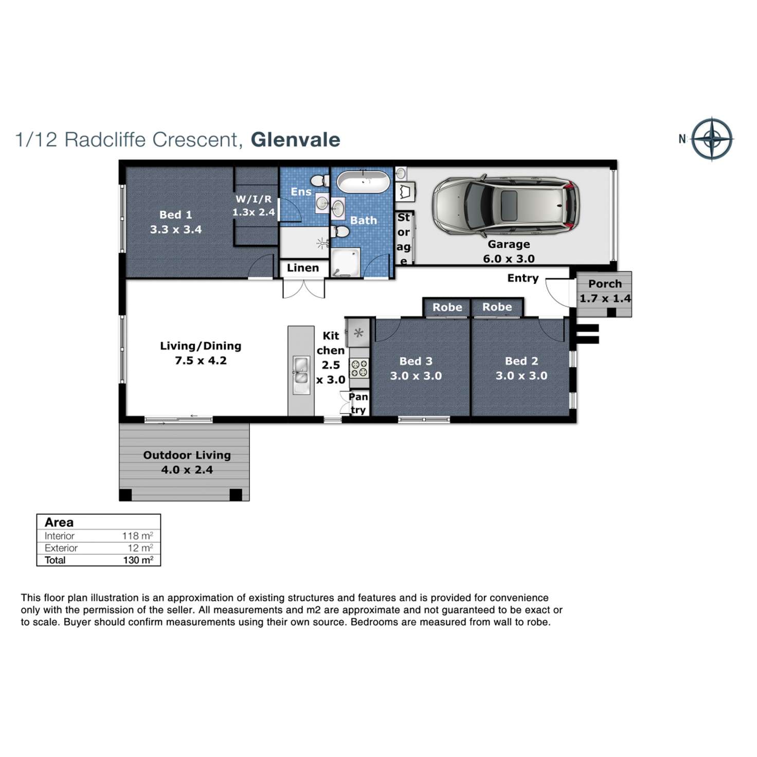 Floorplan of Homely unit listing, 1/12 Radcliffe Crescent, Glenvale QLD 4350