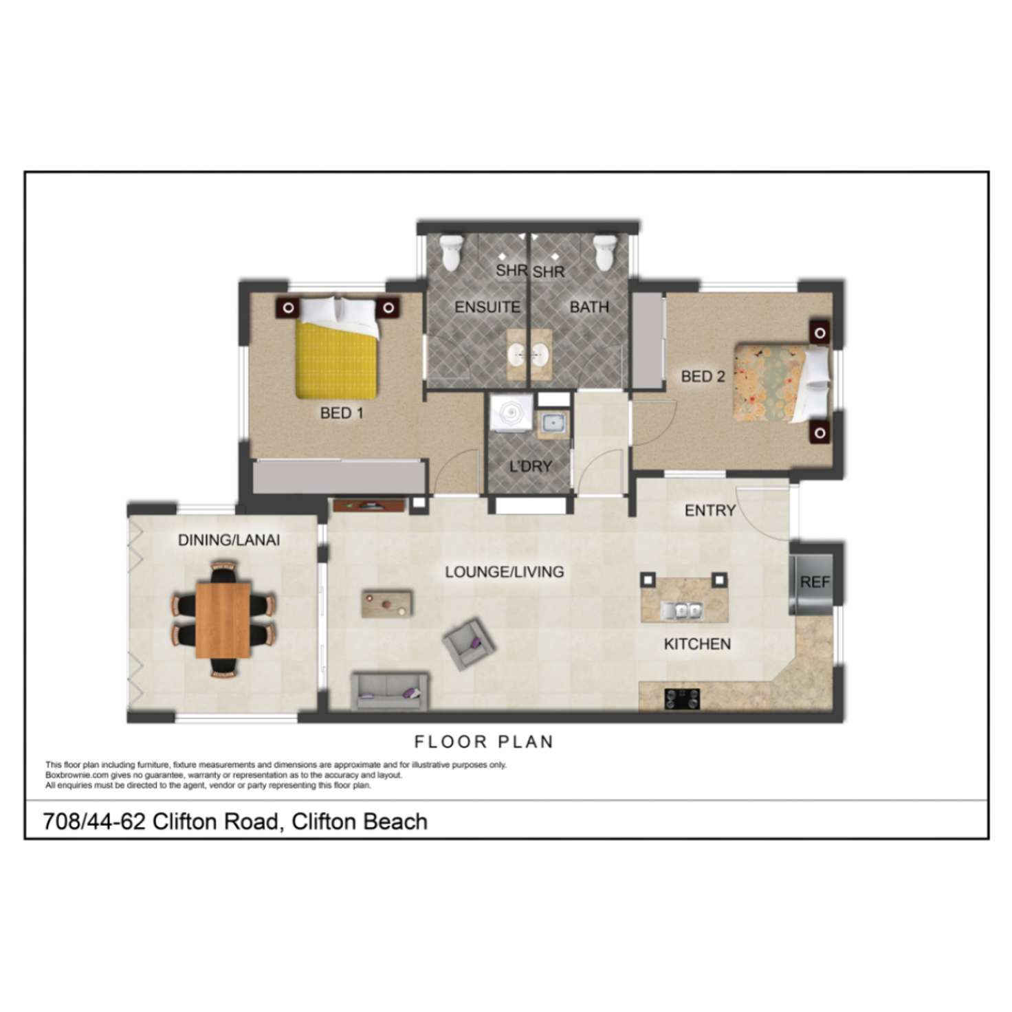 Floorplan of Homely apartment listing, 708/44-62 Clifton Road, Clifton Beach QLD 4879