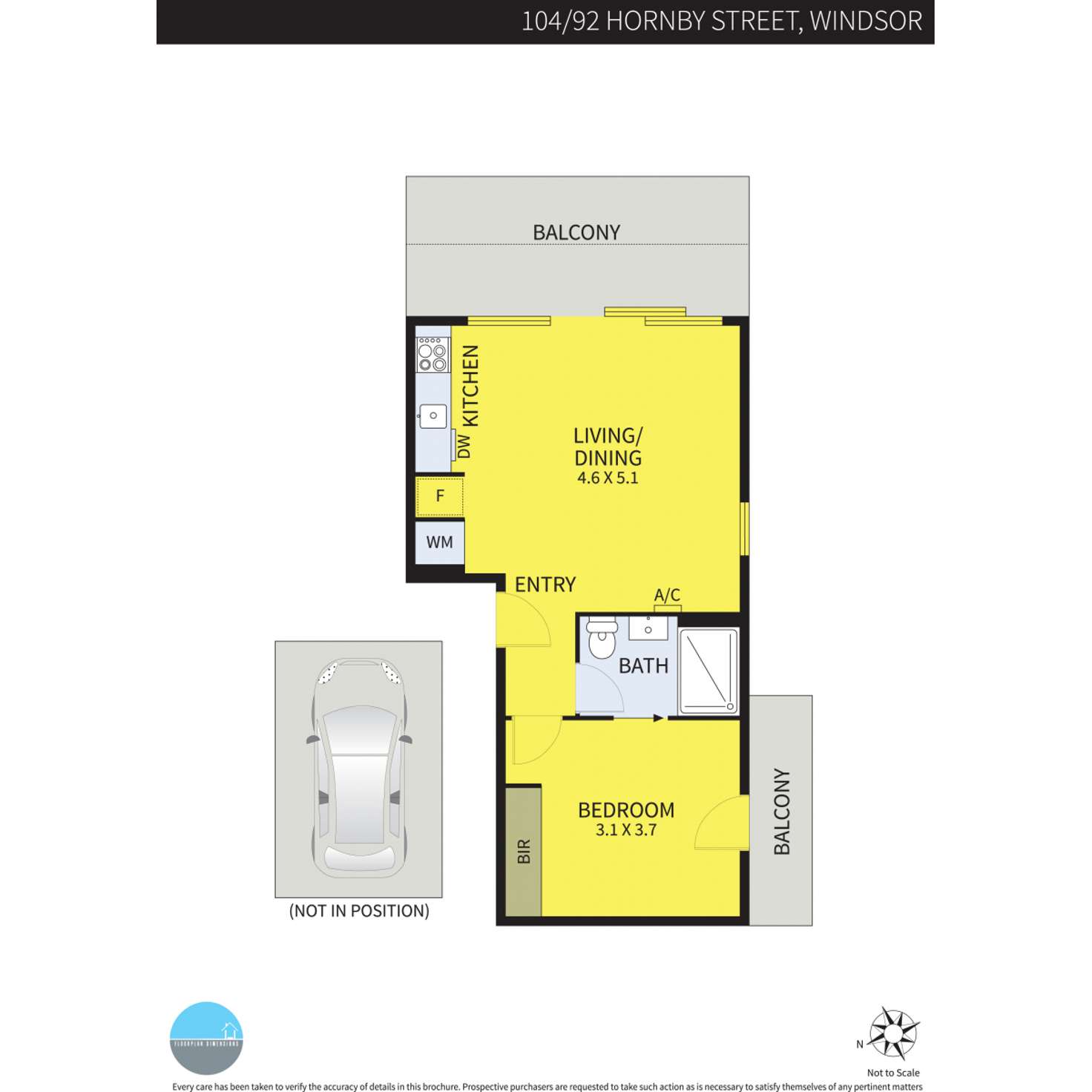 Floorplan of Homely apartment listing, 104/92 Hornby Street, Windsor VIC 3181