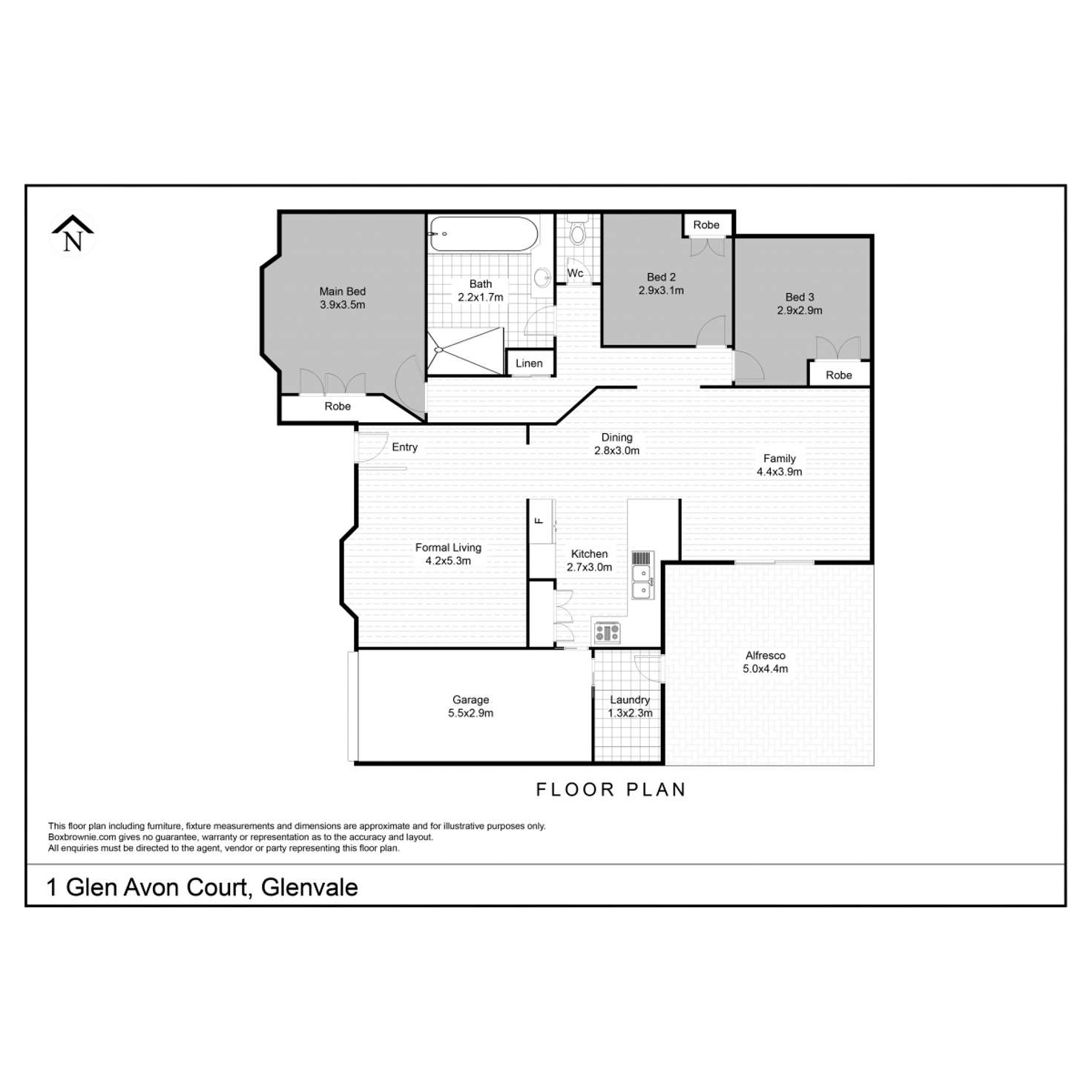 Floorplan of Homely house listing, 1 Glen Avon Court, Glenvale QLD 4350