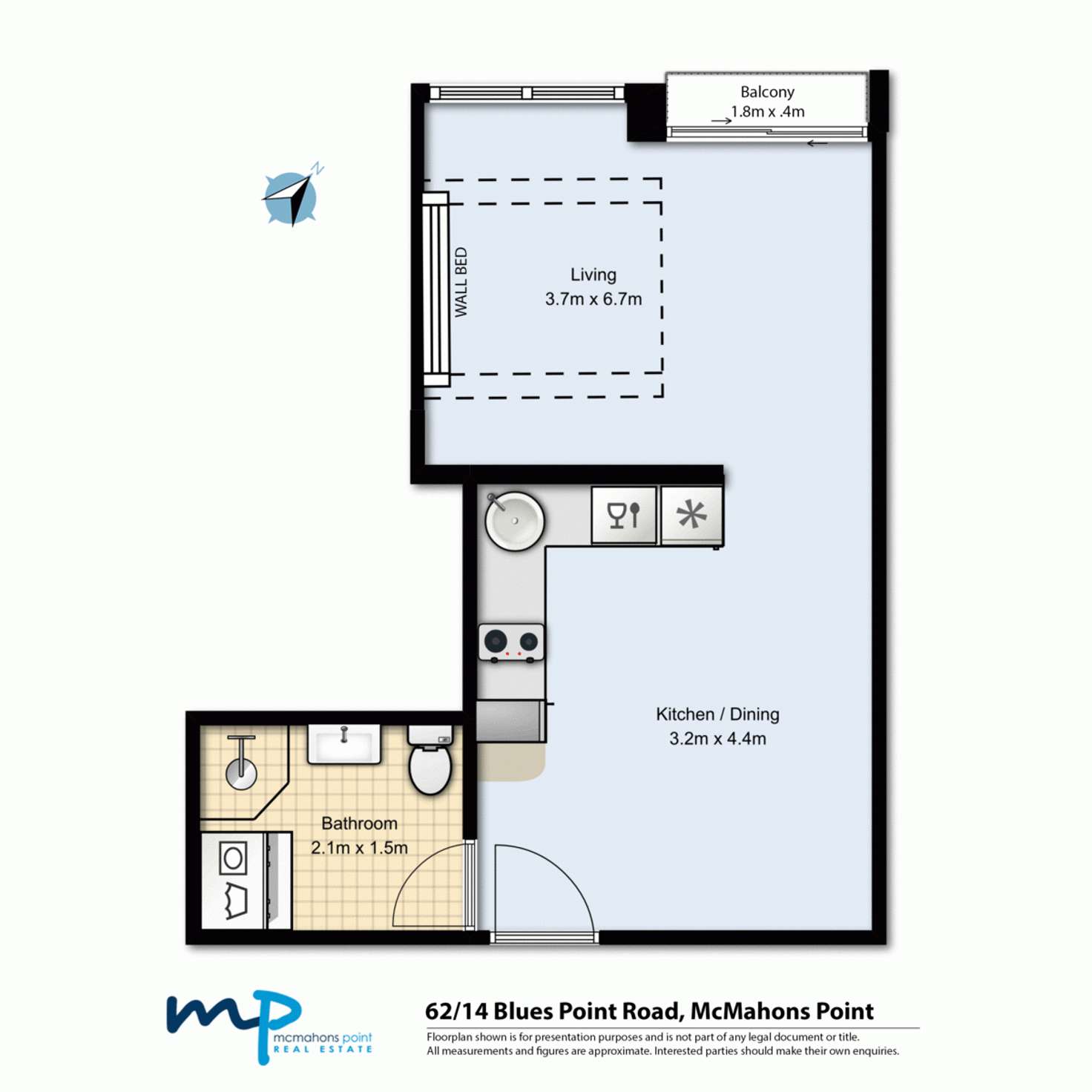 Floorplan of Homely apartment listing, 62/14 Blues Point Road,, Mcmahons Point NSW 2060