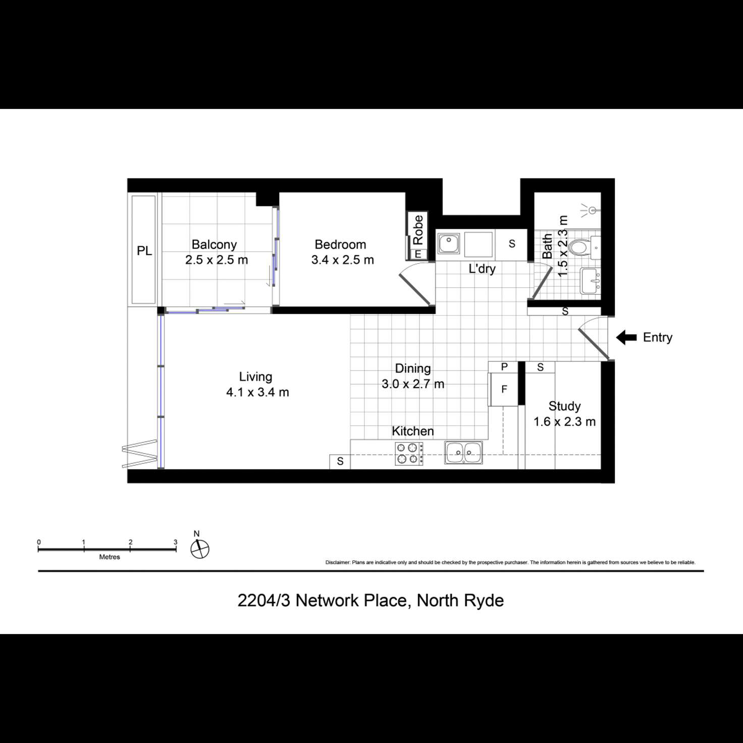 Floorplan of Homely apartment listing, 2204/3 Network Place, North Ryde NSW 2113