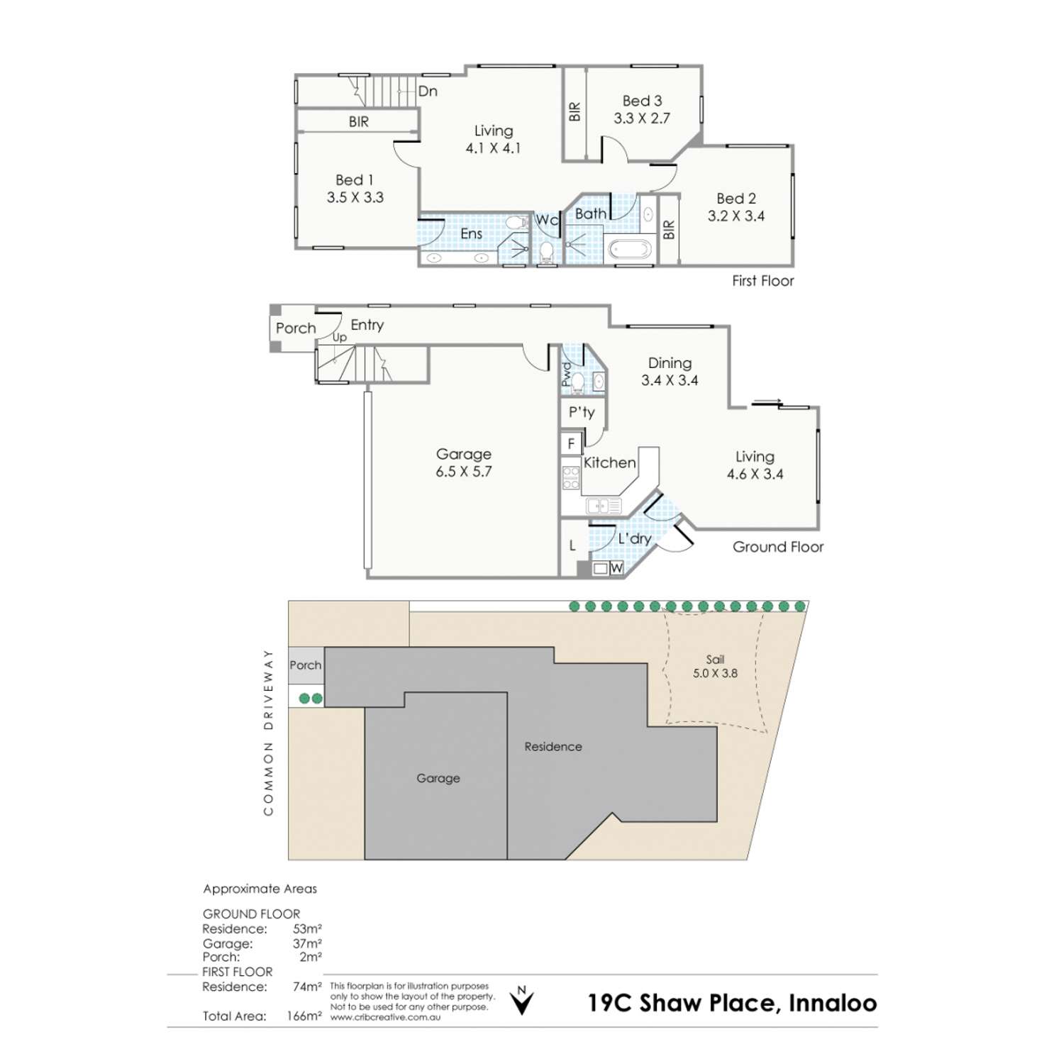 Floorplan of Homely townhouse listing, 19C Shaw Place, Innaloo WA 6018