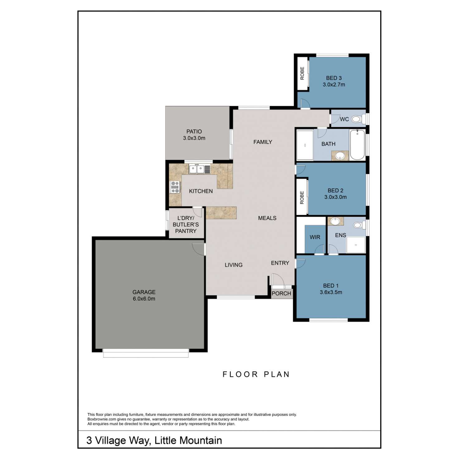 Floorplan of Homely house listing, 3 Village Way, Little Mountain QLD 4551