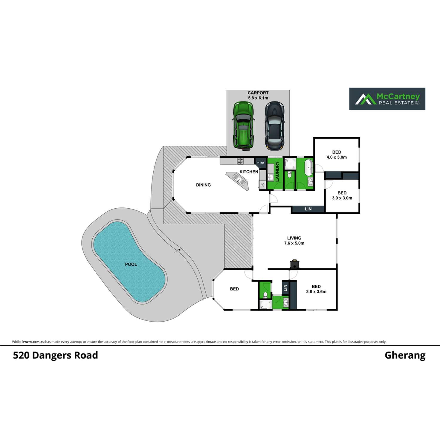 Floorplan of Homely house listing, 520 Dangers Road, Gherang VIC 3240