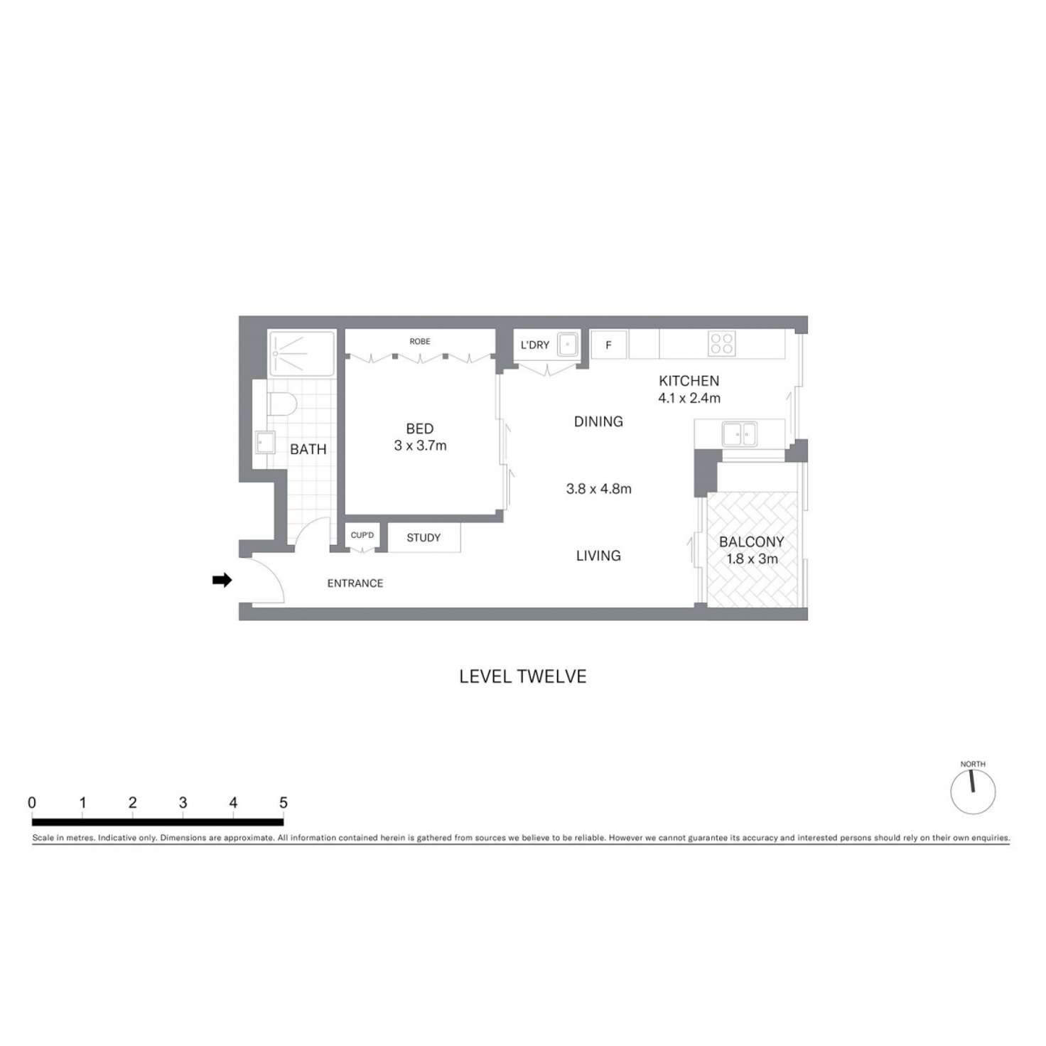 Floorplan of Homely apartment listing, 1203/209 Castlereagh Street, Sydney NSW 2000