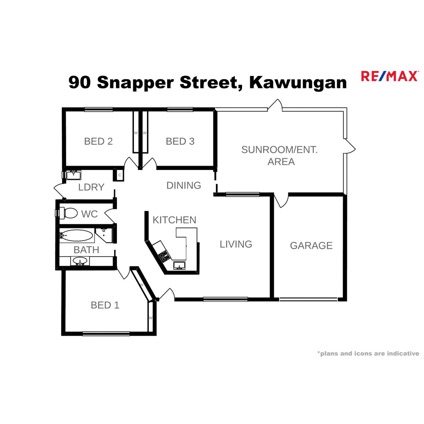 Floorplan of Homely house listing, 90 Snapper Street, Kawungan QLD 4655