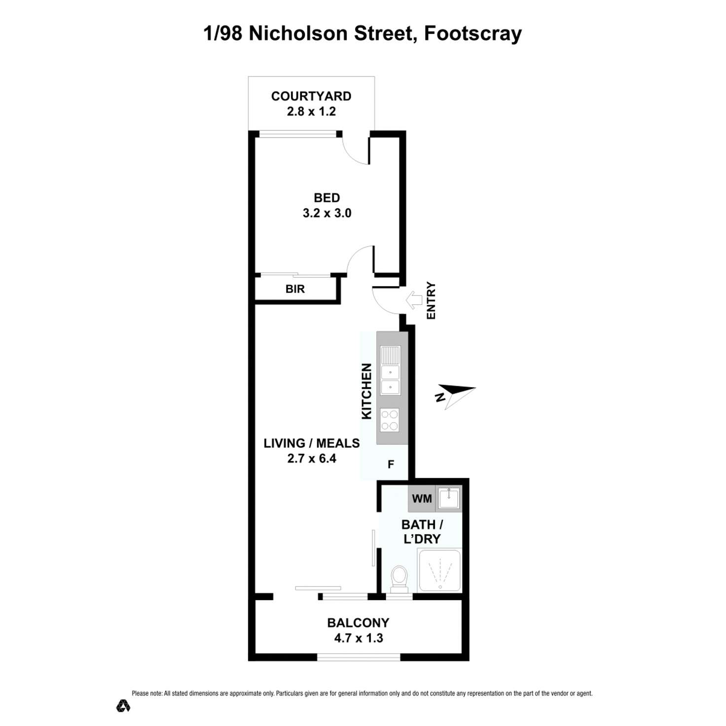 Floorplan of Homely apartment listing, 1/98 Nicholson Street, Footscray VIC 3011