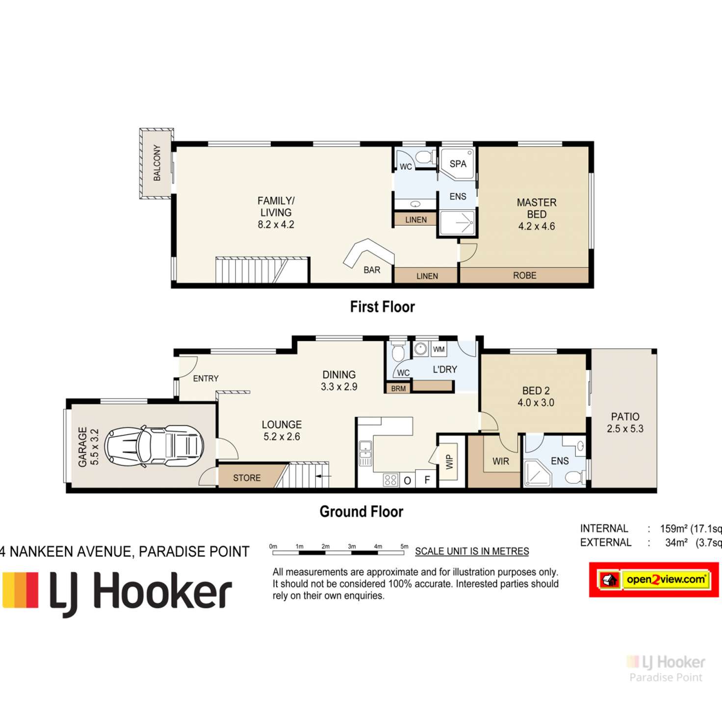 Floorplan of Homely semiDetached listing, 1/4 Nankeen Avenue, Paradise Point QLD 4216