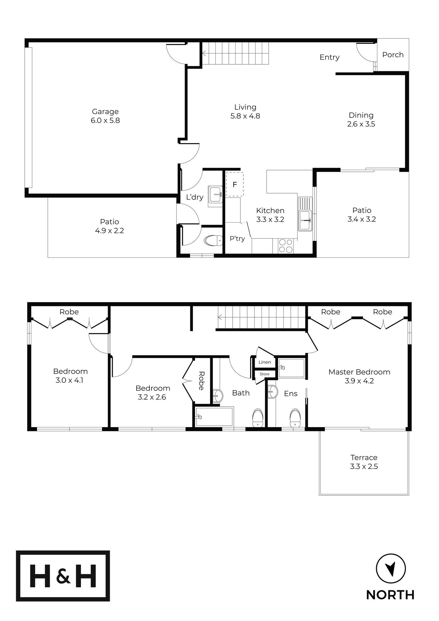 Floorplan of Homely townhouse listing, 1/330 Cavendish Road, Coorparoo QLD 4151