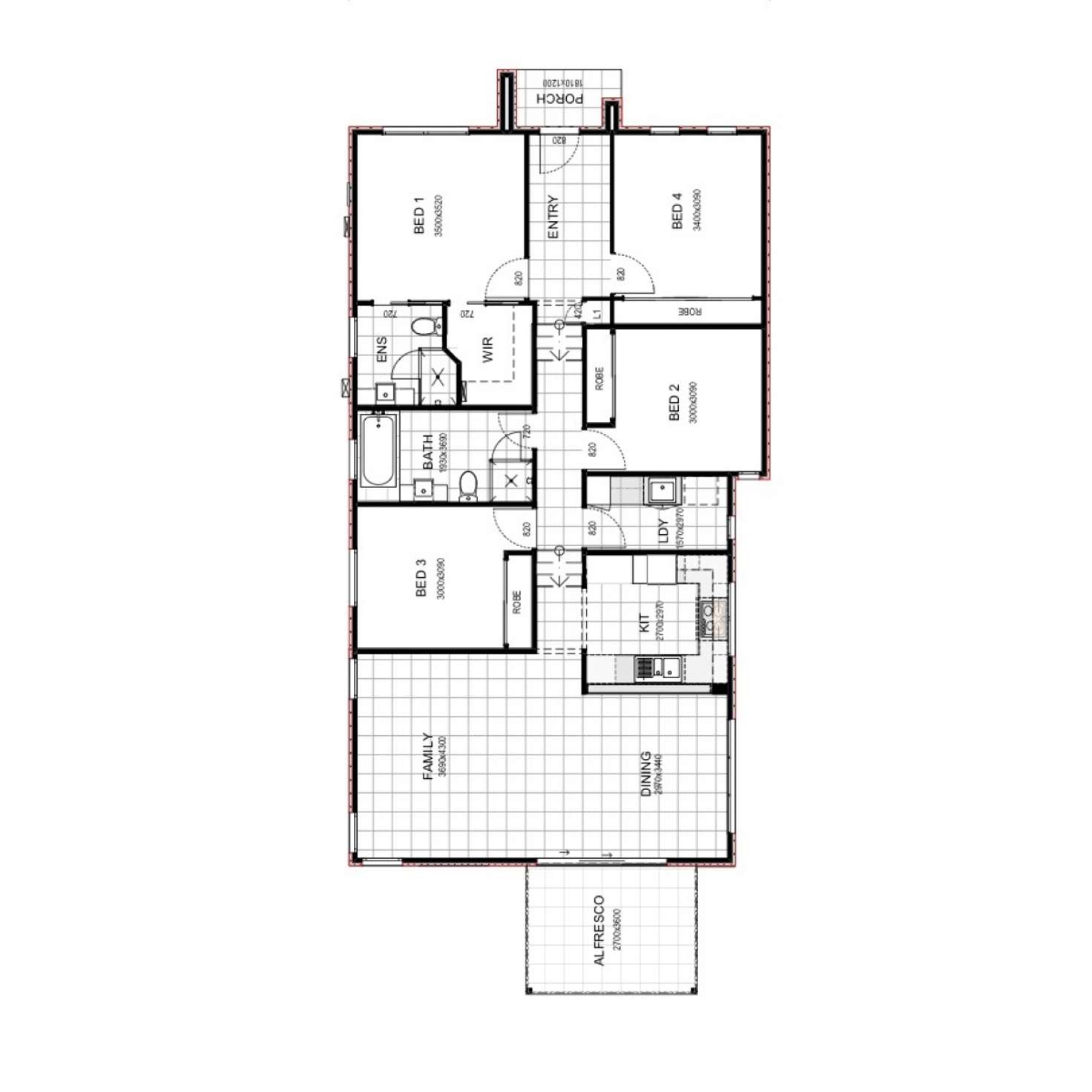 Floorplan of Homely semiDetached listing, 163 Liz Kernohan Drive, Elderslie NSW 2570