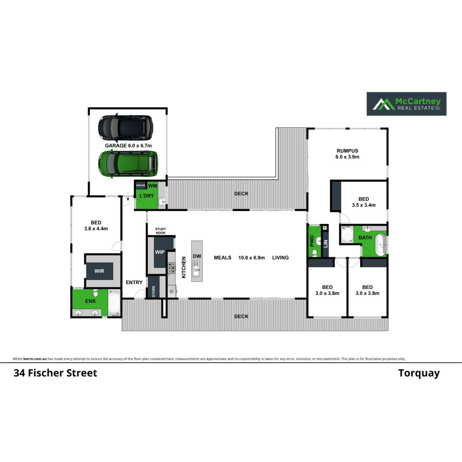 Floorplan of Homely house listing, 34 Fischer Street, Torquay VIC 3228
