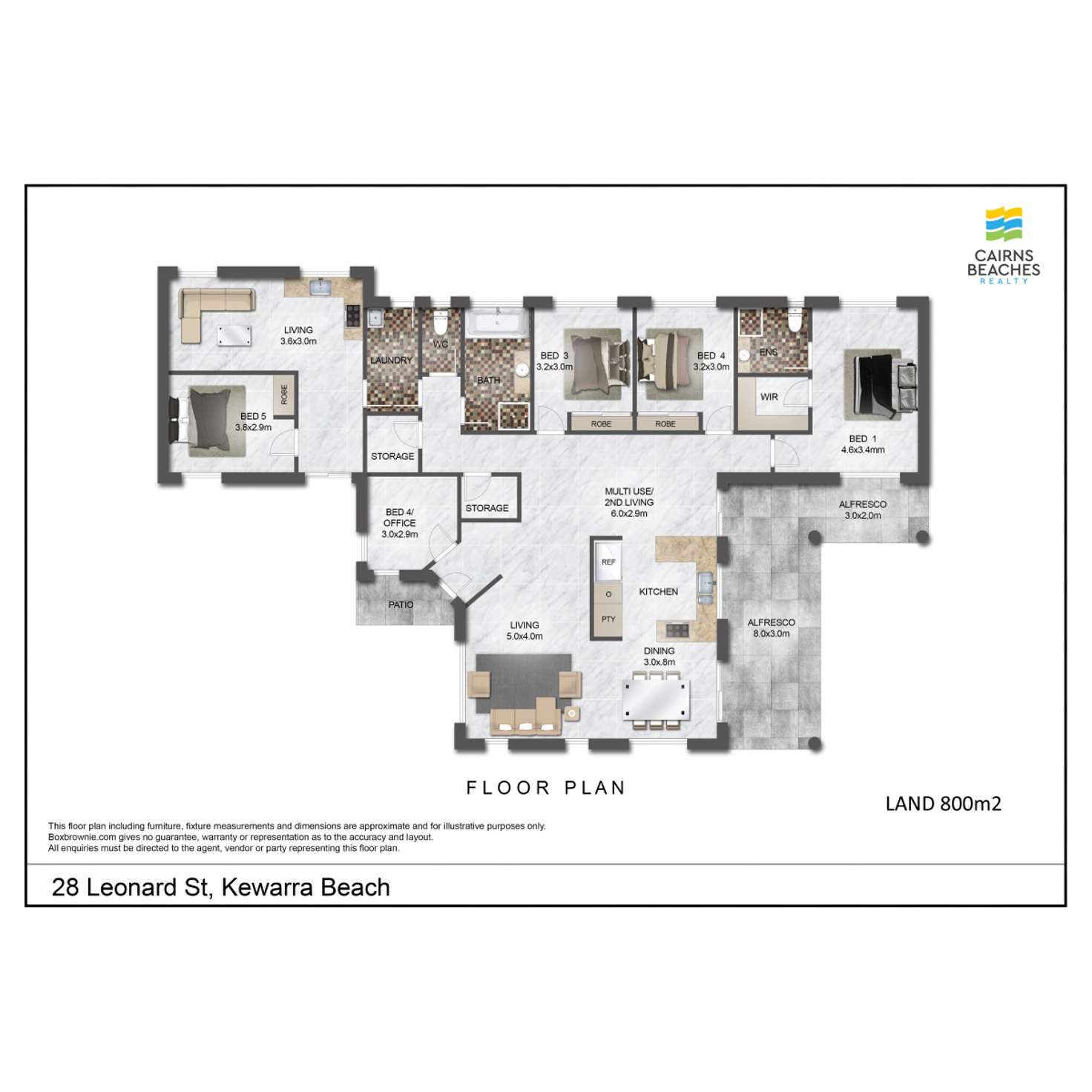 Floorplan of Homely house listing, 28 Leonard Street, Kewarra Beach QLD 4879