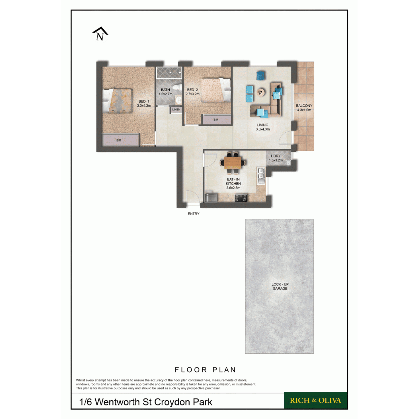 Floorplan of Homely apartment listing, 1/6 Wentworth Street, Croydon Park NSW 2133