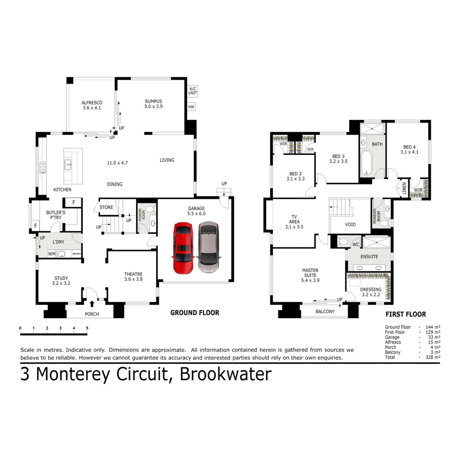 Floorplan of Homely house listing, 3 Monterey Circuit, Brookwater QLD 4300