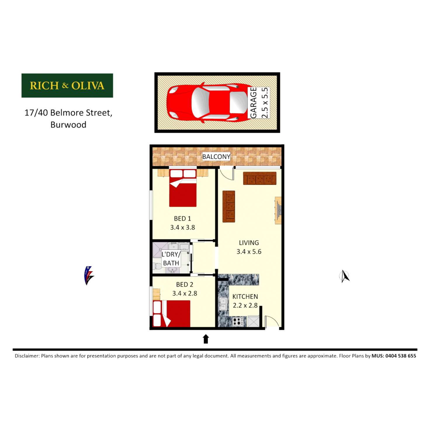 Floorplan of Homely apartment listing, 17/40 Belmore Street, Burwood NSW 2134