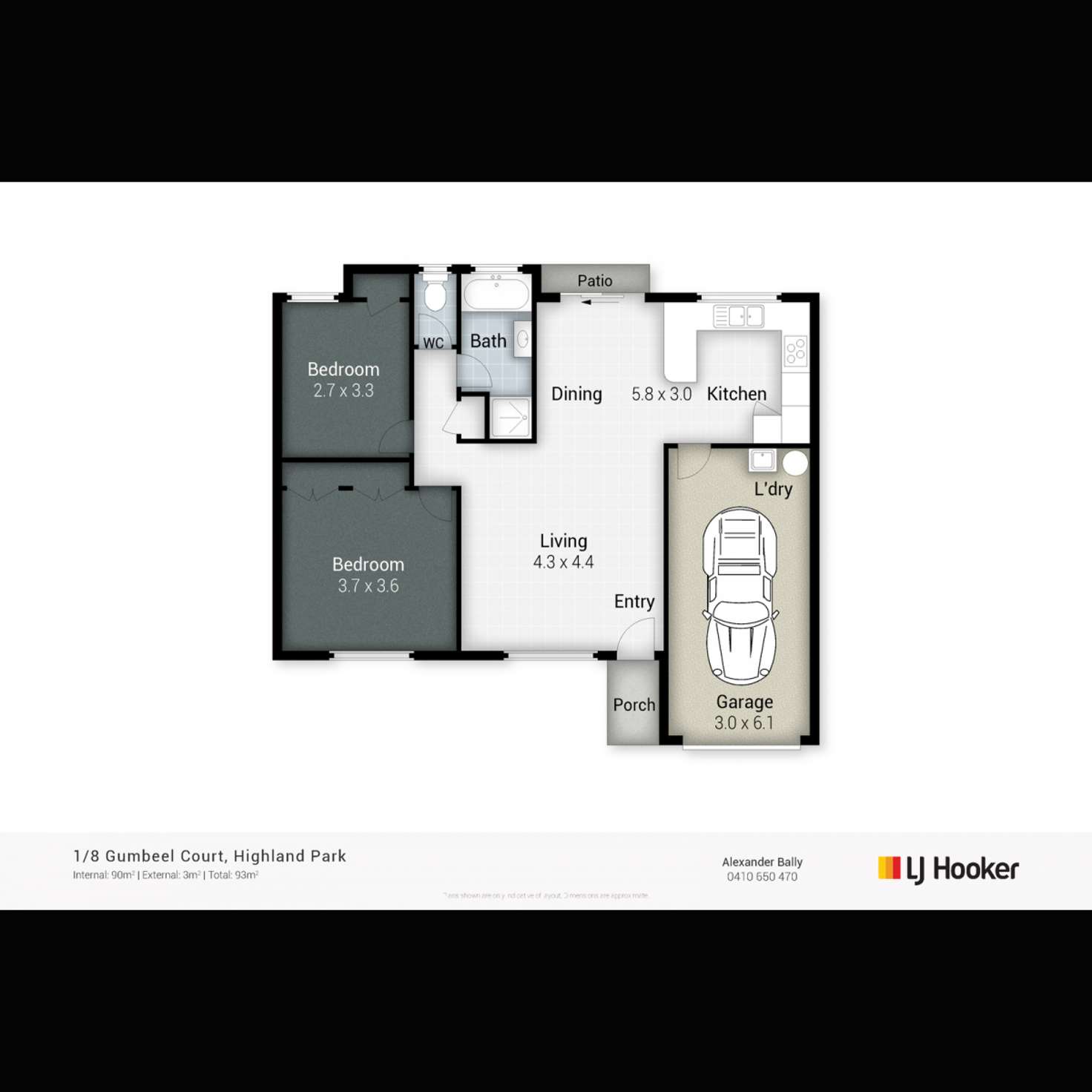 Floorplan of Homely semiDetached listing, 1/8 Gumbeel Court, Highland Park QLD 4211