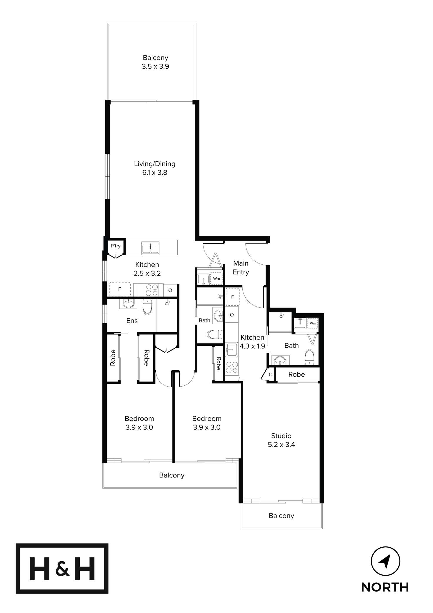 Floorplan of Homely apartment listing, 1017/9 Edmondstone Street, South Brisbane QLD 4101