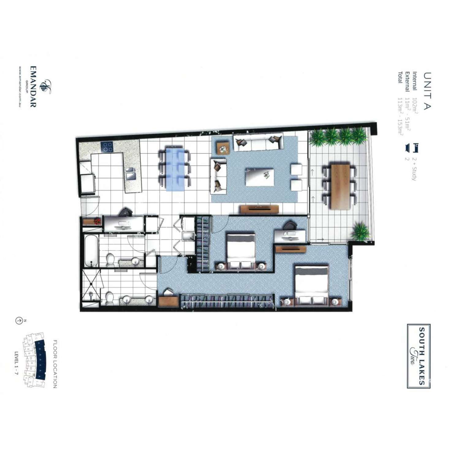 Floorplan of Homely unit listing, 1409/397 Christine Avenue, Varsity Lakes QLD 4227