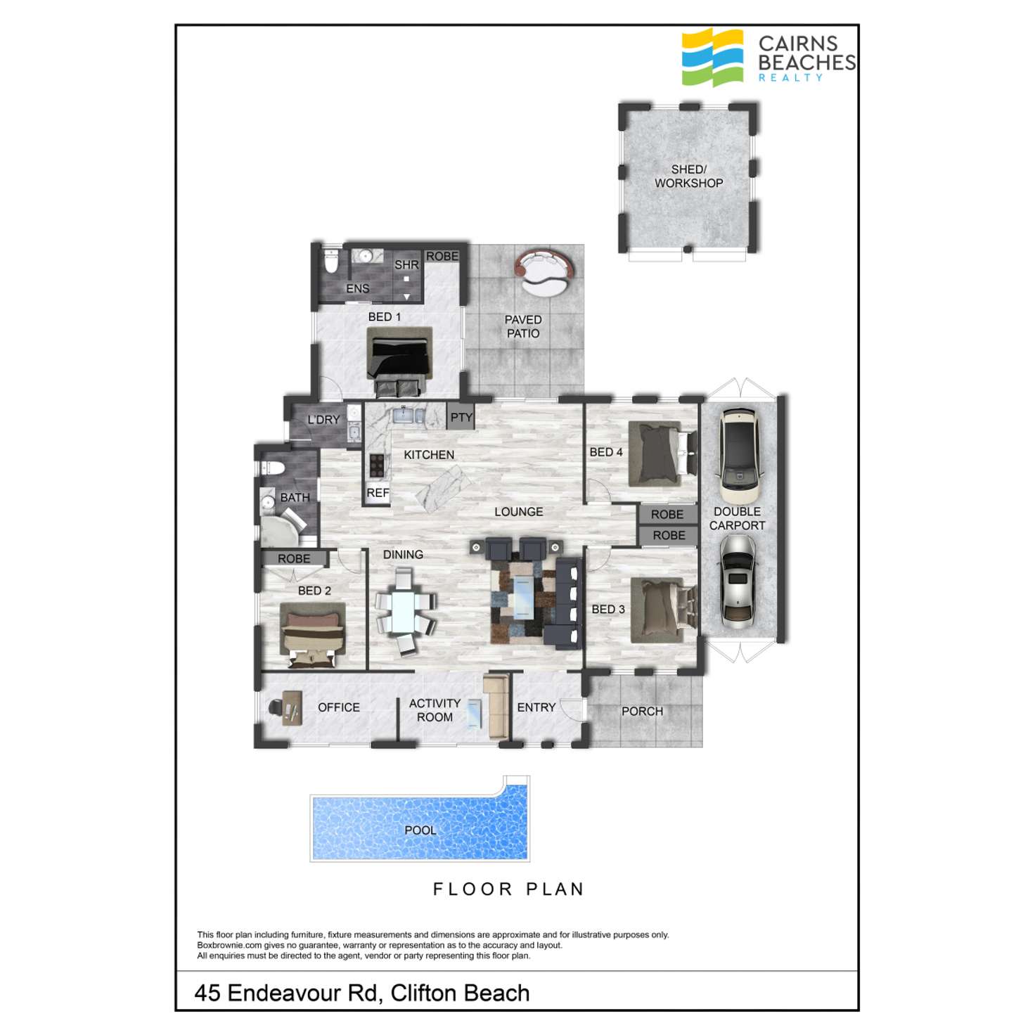 Floorplan of Homely house listing, 45 Endeavour Road, Clifton Beach QLD 4879