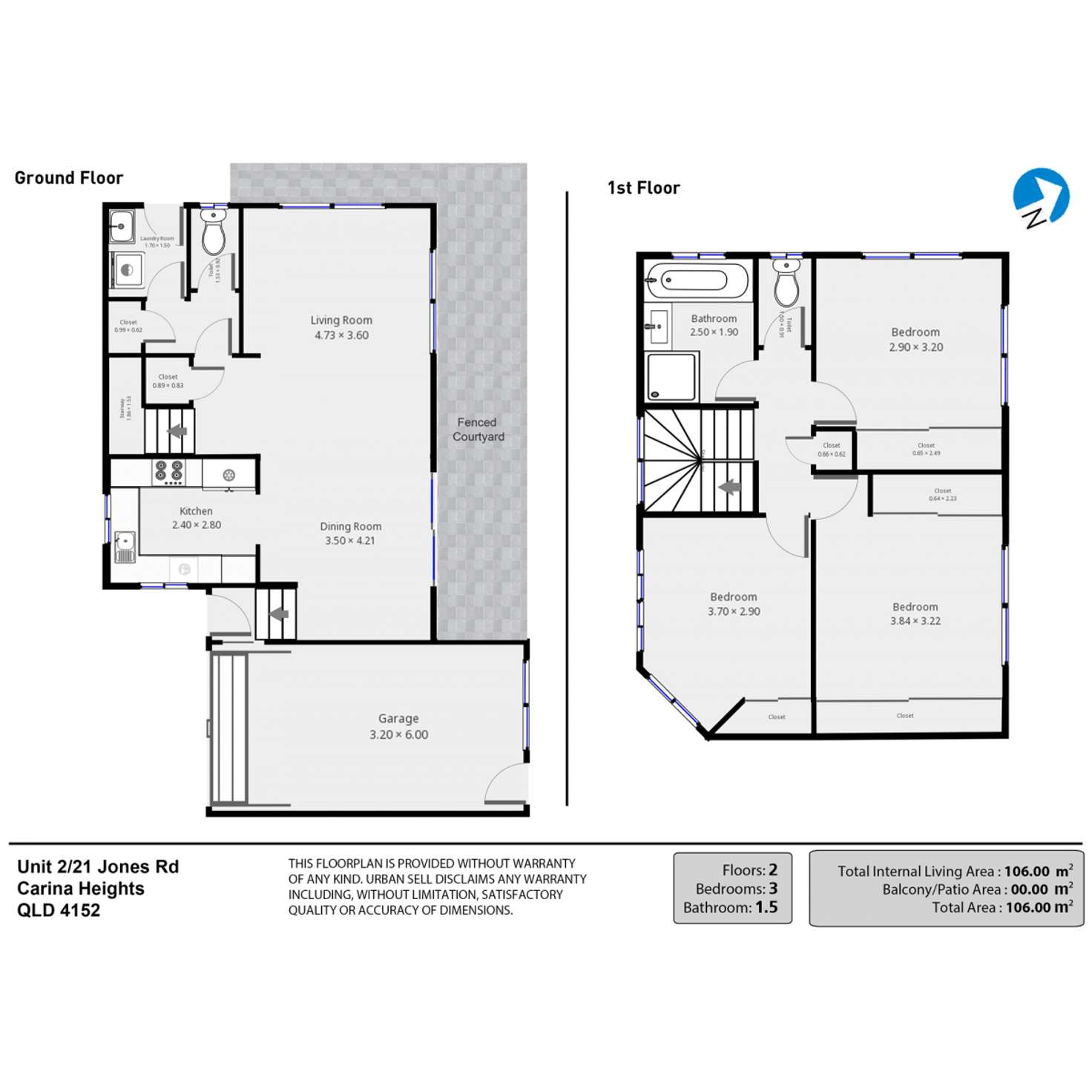 Floorplan of Homely townhouse listing, 2/21 Jones Road, Carina Heights QLD 4152