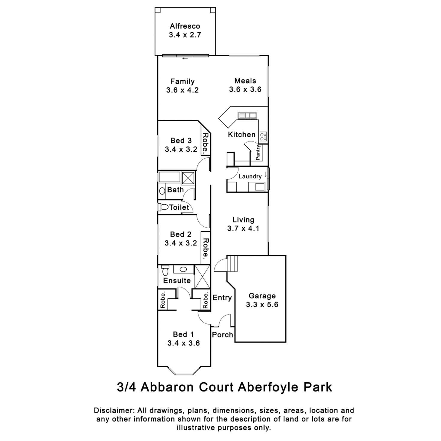 Floorplan of Homely house listing, 3/4 Abbaron Court, Aberfoyle Park SA 5159