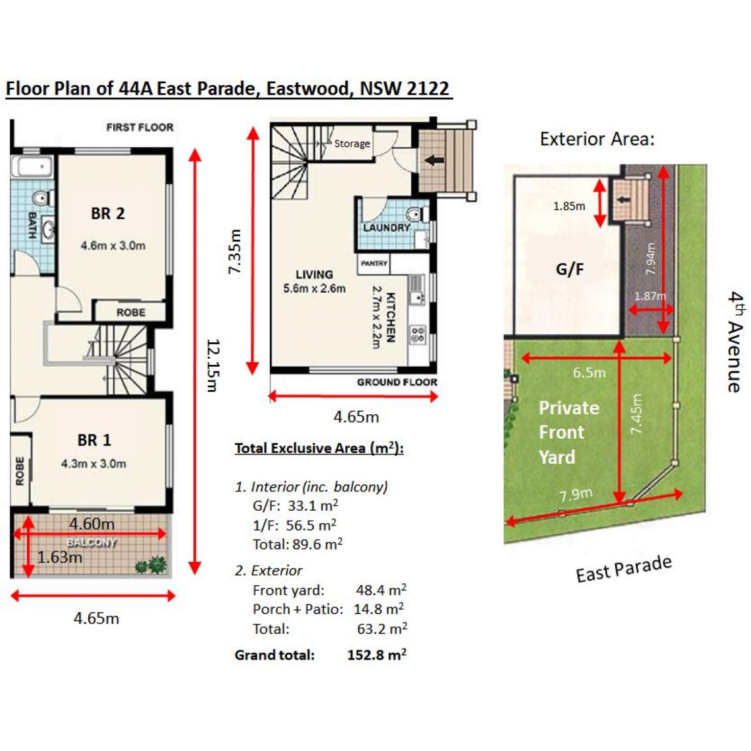 Floorplan of Homely semiDetached listing, 44A East Parade, Eastwood NSW 2122