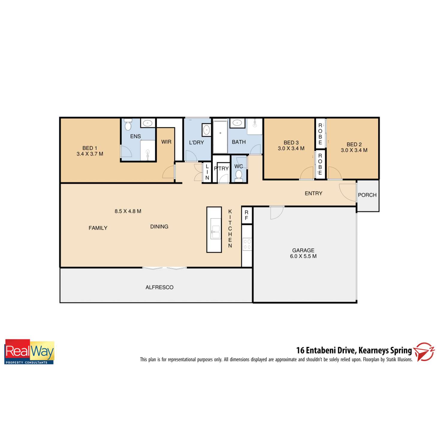 Floorplan of Homely house listing, 16 Entabeni Drive, Kearneys Spring QLD 4350