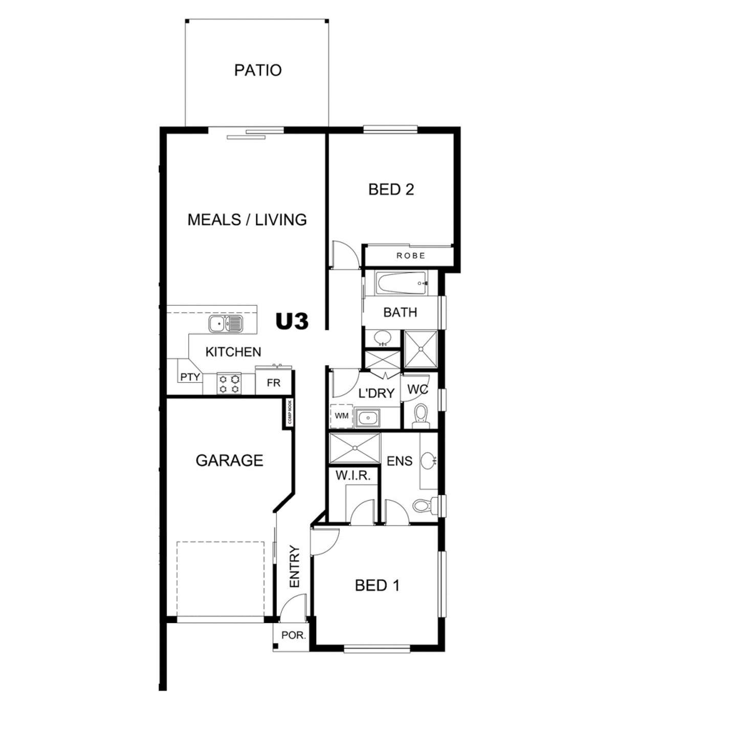 Floorplan of Homely unit listing, 3/24 Nugent Street, Wilsonton QLD 4350