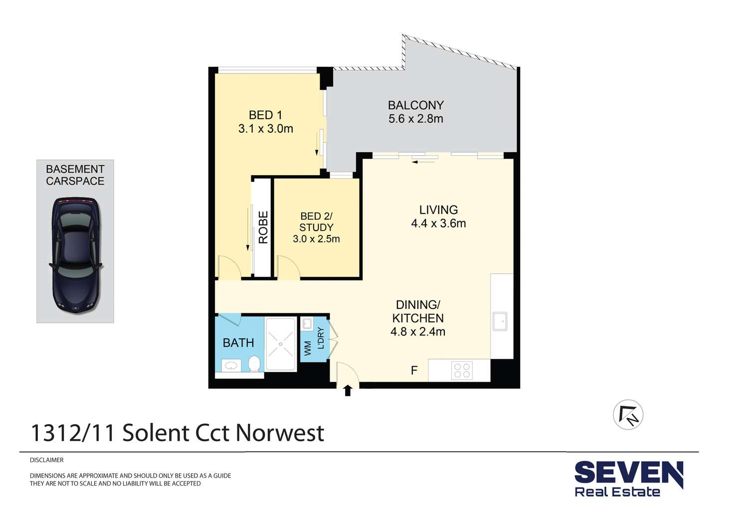 Floorplan of Homely apartment listing, 1312/11 Solent Circuit, Norwest NSW 2153