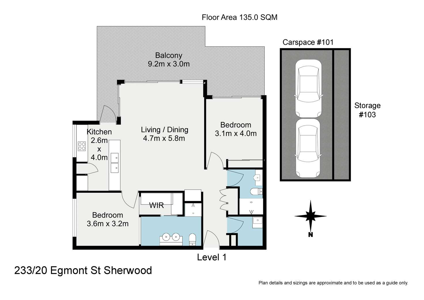 Floorplan of Homely apartment listing, 233/20 Egmont Street, Sherwood QLD 4075