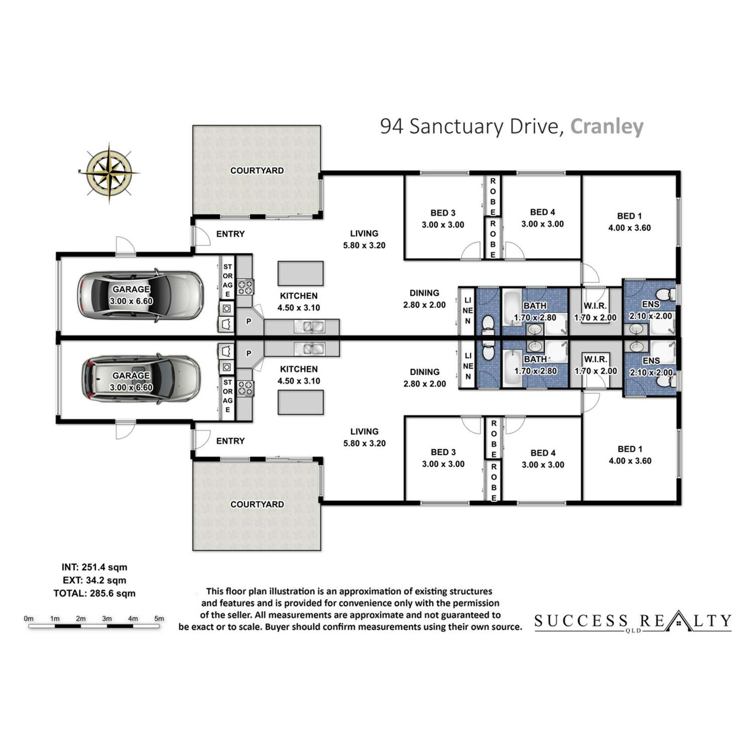 Floorplan of Homely semiDetached listing, 2/94 Sanctuary Drive, Cranley QLD 4350