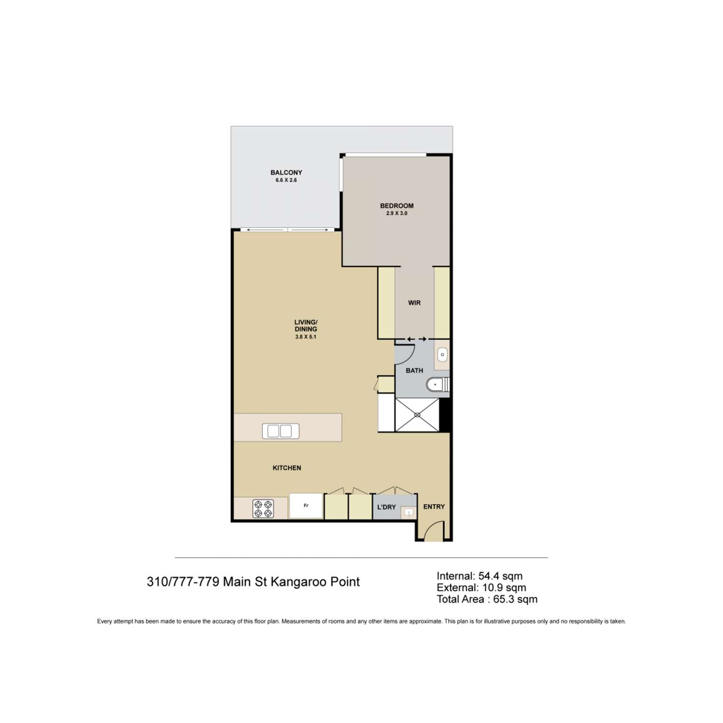 Floorplan of Homely apartment listing, 310/777-779 Anglesey Street, Kangaroo Point QLD 4169